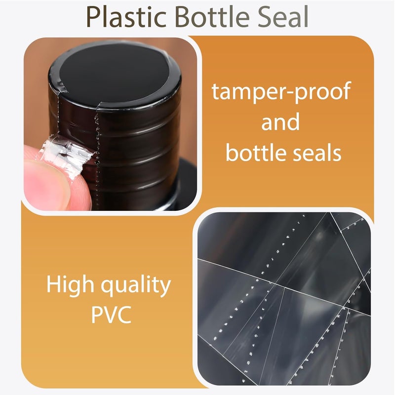 FOJOO 600Pcs Shrink Wrap Bands for Bottles Jars – 45x30mm Clear Heat Shrink Seals, Easy to Use with Hair Dryer or Heat Gun, Tamper Evident Bottle Seals for Essential Oil, Dropper, Test Tube Caps - Image 3